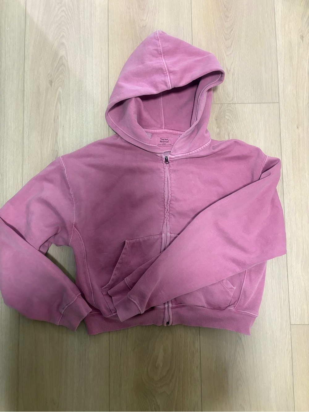 RD Style Pink Full-Zip Hooded Sweatshirt